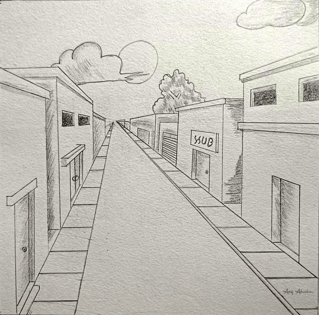 one-point-perspective Art