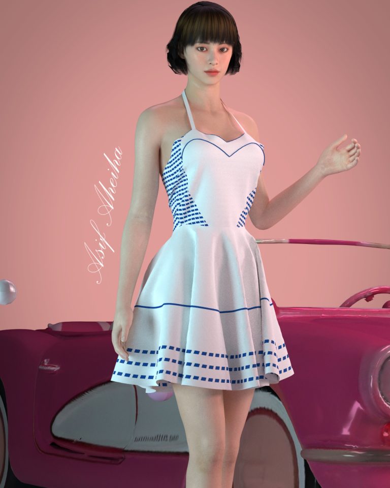 Barbir blue sweeteart neck dress