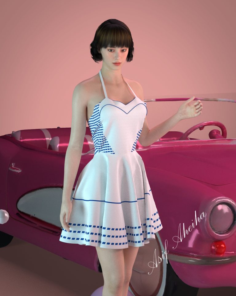 Barbir blue sweeteart neck dress