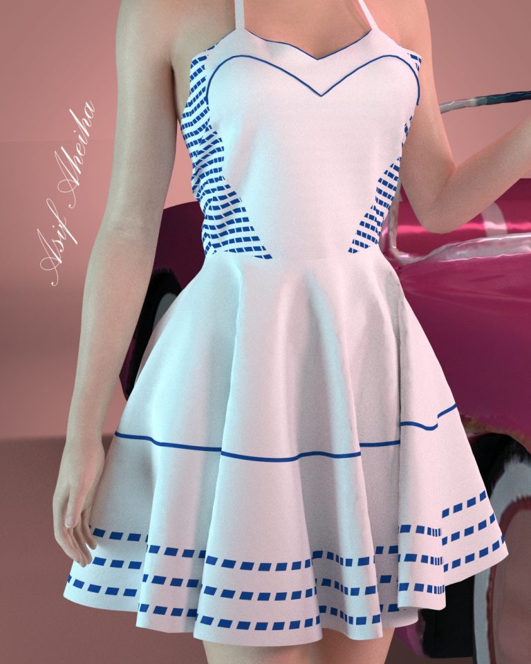 Barbir blue sweeteart neck dress