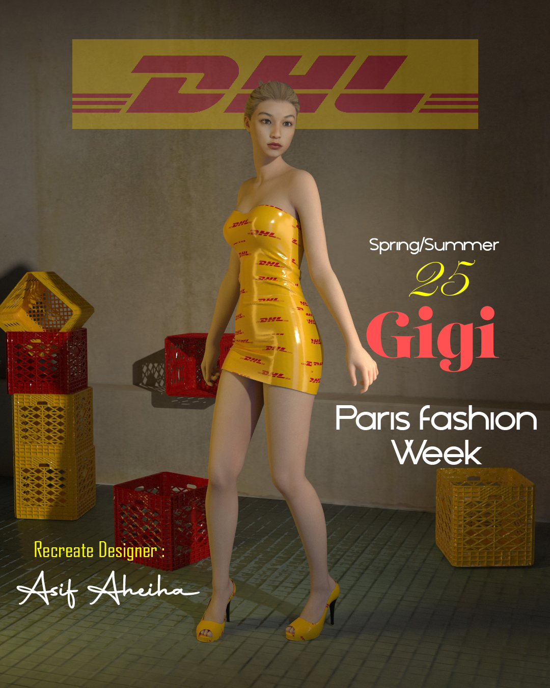 DHL Tape Dress at Vetements Paris Womenswear Spring-Summer 2025
