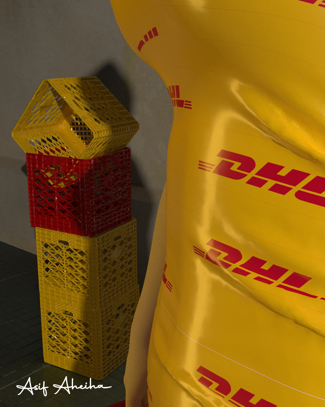 DHL Tape Dress at Vetements Paris Womenswear Spring-Summer 2025