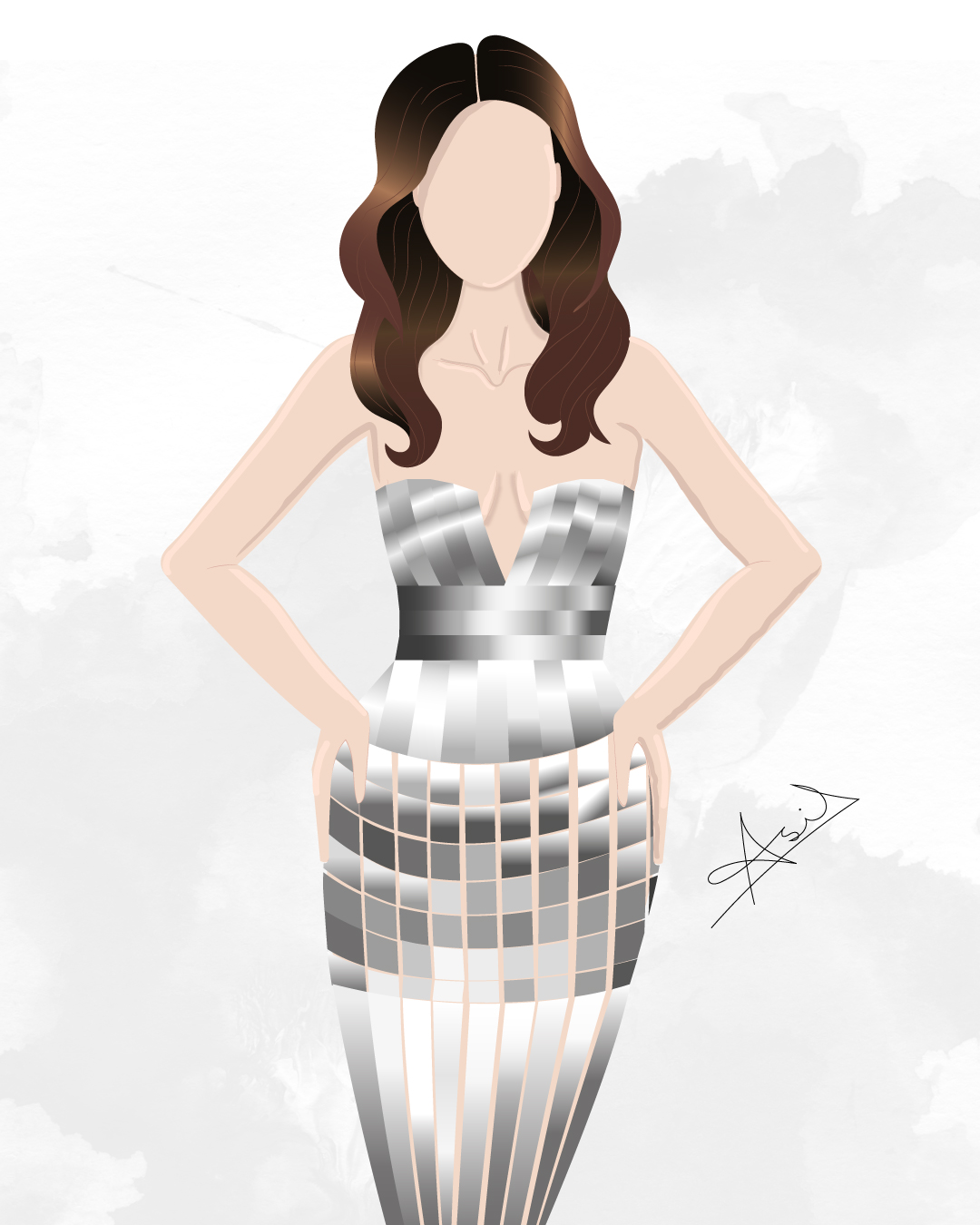 Jenna Ortega met gala 2025 dress Illustration by Asif Aheiha