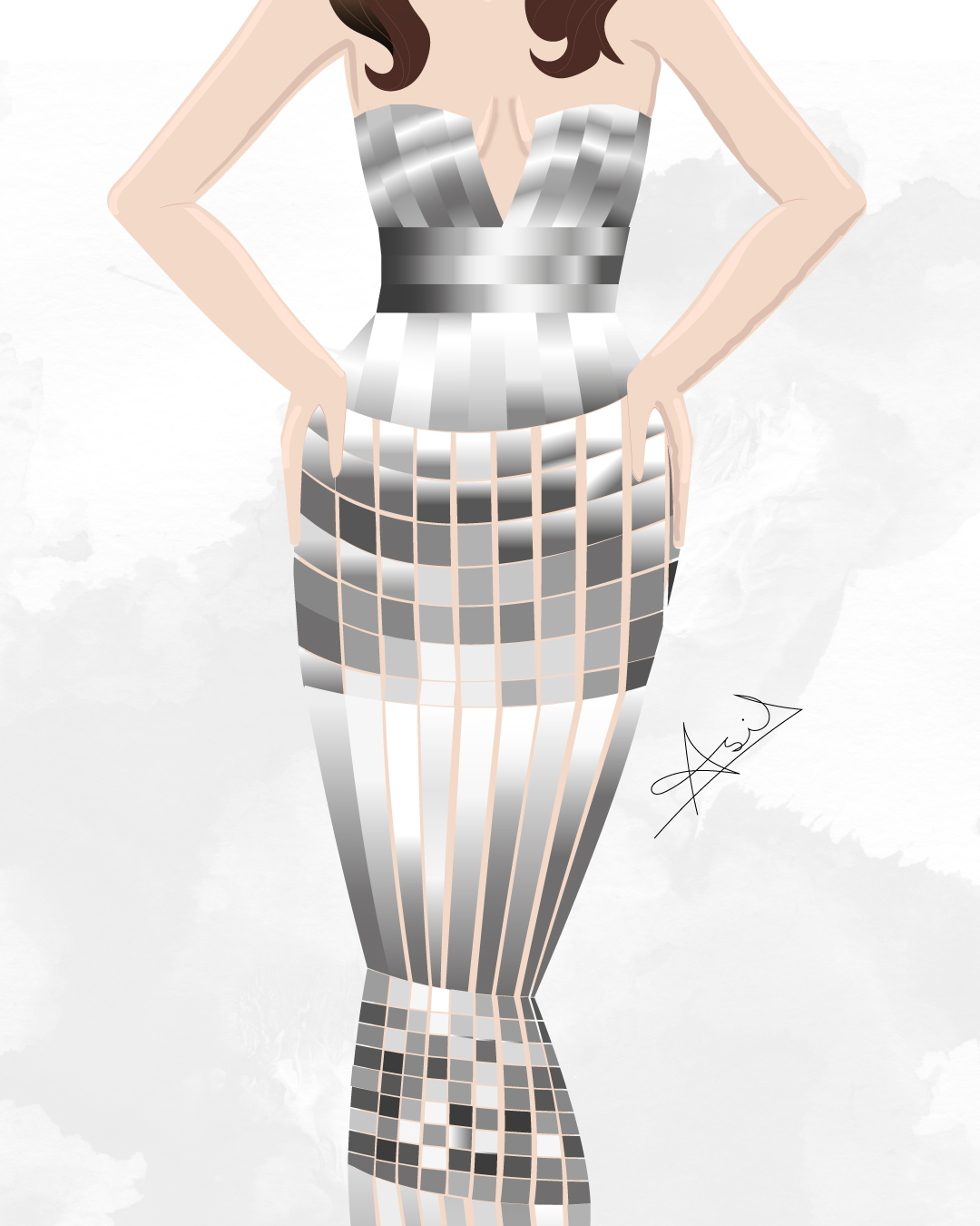 Jenna Ortega met gala 2025 dress Illustration by Asif Aheiha