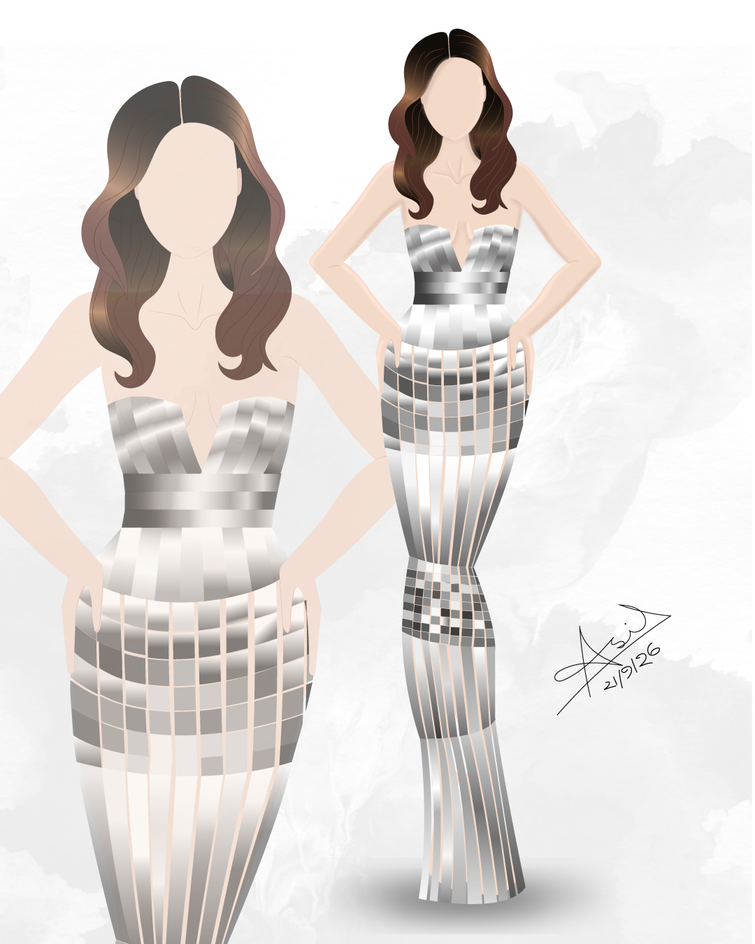 Jenna Ortega met gala 2025 dress Illustration by Asif Aheiha