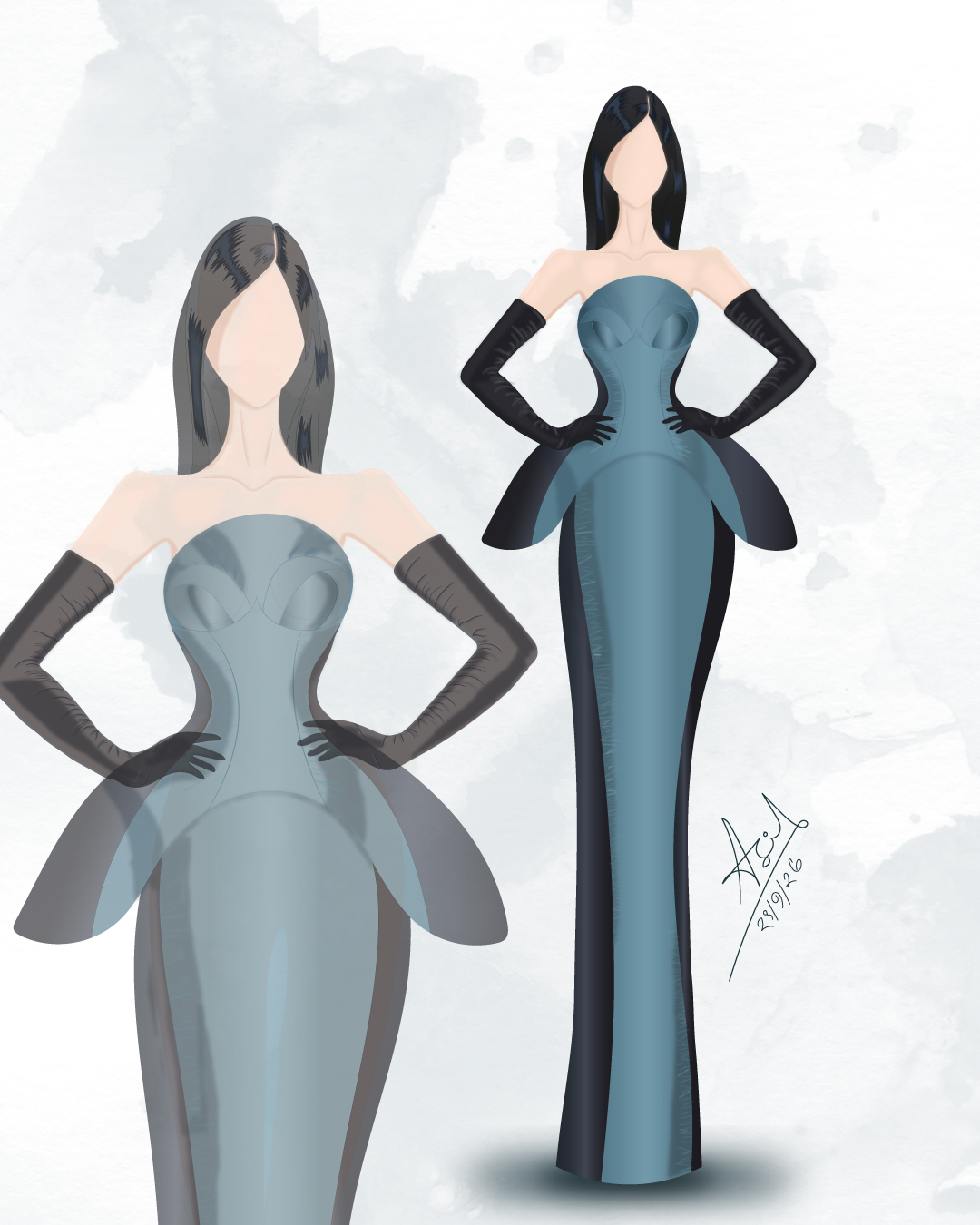 jenna ortega Illustration at the uk premiere of beetlejuice by Asif Aheiha